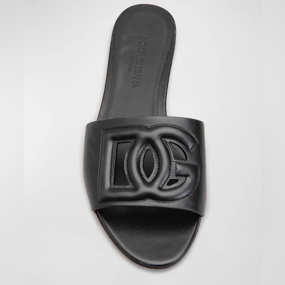 Dolce & Gabbana Cutout DG Flat Slide Sandals